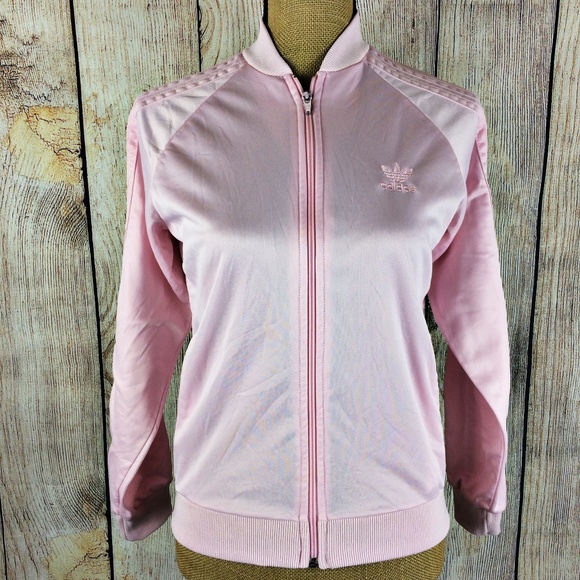 adidas Jackets & Blazers - Adidas Vintage Pink Zip Up Track Jacket Sz M